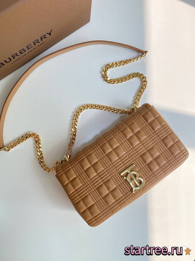 BURBERRY | Small Camel Quilted Lambskin Lola Bag - 23 x 13 x 6cm - 1