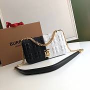 BURBERRY | Small Black/White Quilted Lambskin Lola Bag - 23 x 13 x 6cm - 1