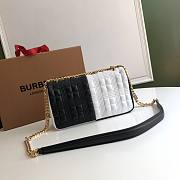 BURBERRY | Small Black/White Quilted Lambskin Lola Bag - 23 x 13 x 6cm - 6
