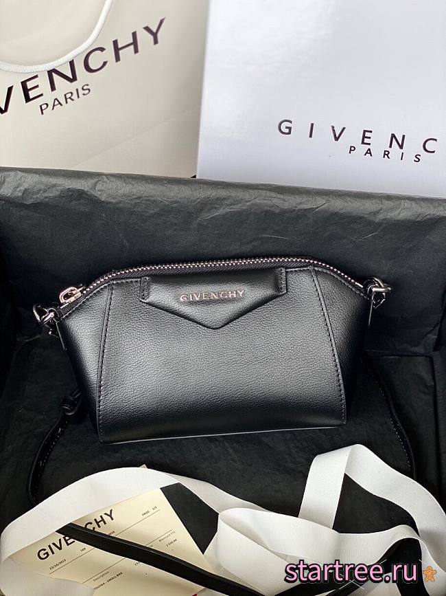 GIVENCHY | Antigona Nano Black Bag In Grained Leather -  BBU017 - 18X13X7cm - 1