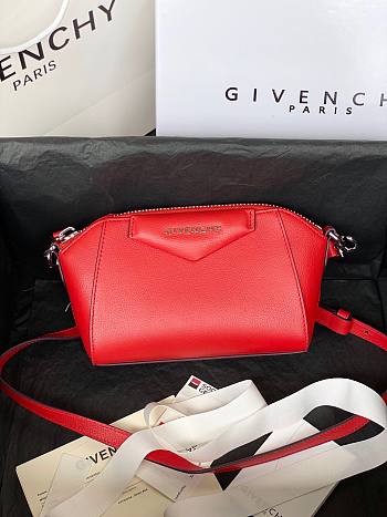 GIVENCHY | Antigona Nano Red Bag In Grained Leather -  BBU017 - 18X13X7cm