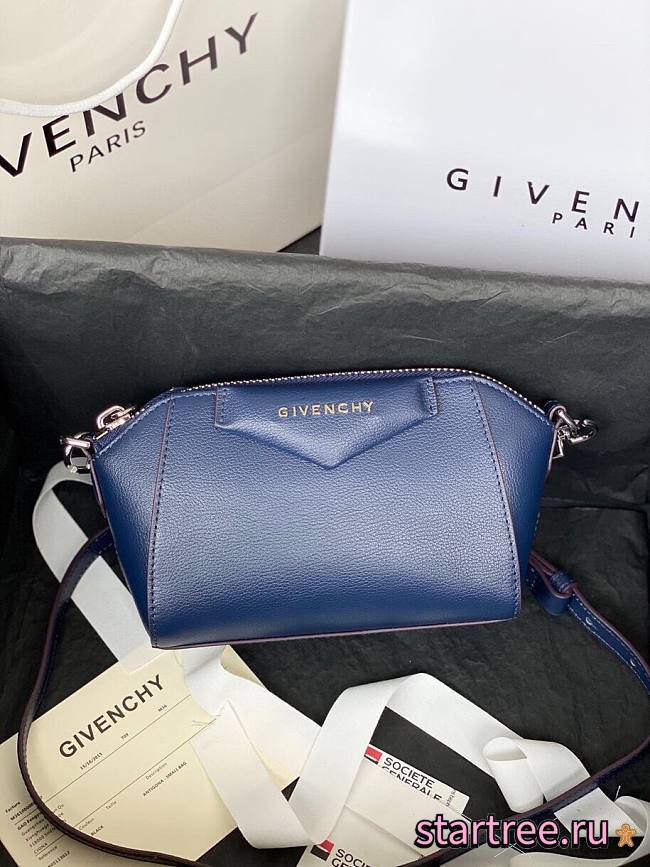 GIVENCHY | Antigona Nano Dark Blue Bag In Grained -  BBU017 - 18x13x7cm - 1