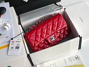 CHANEL | Mini Classic Flap Red Bag Patent/ Silver Metal - A69900 - 20cm - 6