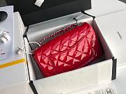 CHANEL | Mini Classic Flap Red Bag Patent/ Silver Metal - A69900 - 20cm - 5