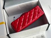 CHANEL | Mini Classic Flap Red Bag Patent/ Silver Metal - A69900 - 20cm - 4