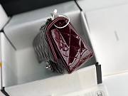 CHANEL | Mini Classic Flap Burgundy Bag Patent/ Silver Metal - A69900 - 20cm - 6