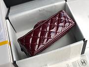 CHANEL | Mini Classic Flap Burgundy Bag Patent/ Silver Metal - A69900 - 20cm - 5