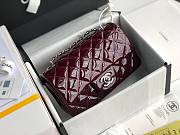 CHANEL | Mini Classic Flap Burgundy Bag Patent/ Silver Metal - A69900 - 20cm - 3