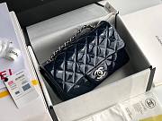 CHANEL | Mini Classic Flap Dark Blue Bag Patent/ Silver Metal - A69900 - 20cm - 2