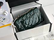 CHANEL | Mini Classic Flap Bag Dark Green Patent/ Golden Metal - A69900 - 20cm - 5