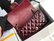 CHANEL | Mini Classic Flap Bag Burgundy Patent/ Golden Metal - A69900 - 20cm - 3