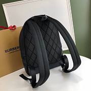 BURBERRY |London Check and Navy Leather Backpack - 29 x 15 x 40cm - 5