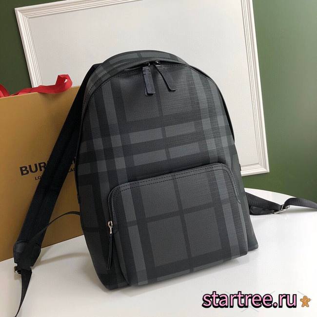 BURBERRY |London Check Backpack Dark Charcoal - 29 x 15 x 40cm - 1