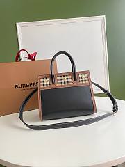 BURBERRY | Mini Leather and Vintage Check Two-handle Title Bag - 26 x 13.5 x 20cm - 1