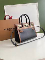 BURBERRY | Mini Leather and Vintage Check Two-handle Title Bag - 26 x 13.5 x 20cm - 6