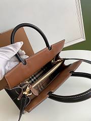 BURBERRY | Mini Leather and Vintage Check Two-handle Title Bag - 26 x 13.5 x 20cm - 5