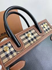 BURBERRY | Mini Leather and Vintage Check Two-handle Title Bag - 26 x 13.5 x 20cm - 2
