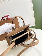BURBERRY | Small Beige Leather Two-handle Title Bag - 26 x 13.5 x 20cm - 3