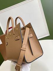 BURBERRY | Small Beige Leather Two-handle Title Bag - 26 x 13.5 x 20cm - 2