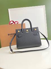 BURBERRY | Mini Black Leather Two-handle Title Bag - 26 x 13.5 x 20cm - 1