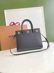 BURBERRY | Mini Black Leather Two-handle Title Bag - 26 x 13.5 x 20cm - 3
