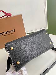 BURBERRY | Mini Black Leather Two-handle Title Bag - 26 x 13.5 x 20cm - 4