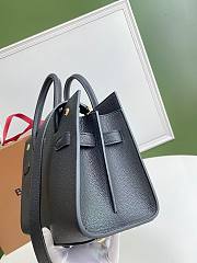 BURBERRY | Mini Black Leather Two-handle Title Bag - 26 x 13.5 x 20cm - 5