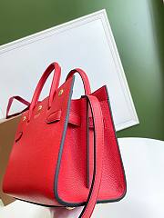 BURBERRY | Mini Red Leather Two-handle Title Bag - 26 x 13.5 x 20cm - 4