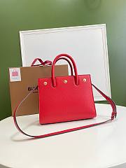 BURBERRY | Mini Red Leather Two-handle Title Bag - 26 x 13.5 x 20cm - 3