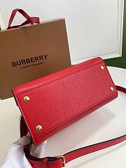 BURBERRY | Mini Red Leather Two-handle Title Bag - 26 x 13.5 x 20cm - 2