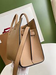 BURBERRY | Small Beige Leather Two-handle Title Bag - 34 x 15 x 25cm - 3