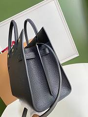 BURBERRY | Small Black Leather Two-handle Title Bag - 34 x 15 x 25cm - 3