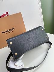 BURBERRY | Small Black Leather Two-handle Title Bag - 34 x 15 x 25cm - 2