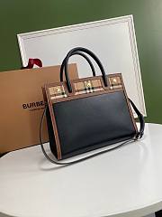 BURBERRY | Small Black Vintage Check Two-handle Title Bag - 34 x 15 x 25cm - 3