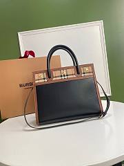 BURBERRY | Small Black Vintage Check Two-handle Title Bag - 34 x 15 x 25cm - 2