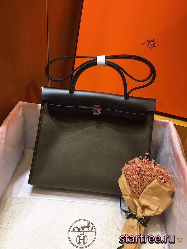 Hermes | Herbag Bronze Green/black - 31 cm - 1