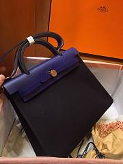 Hermes | Herbag Black/Electric Blue - 31 cm - 3