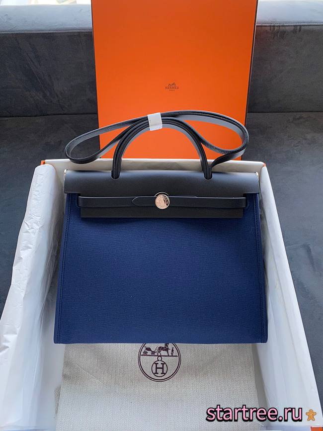 Hermes | Herbag Dark blue|Black  - 31 cm - 1