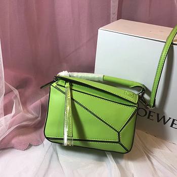 LOEWE | Mini Puzzle Classic Apple Green Calfskin Bag - 18x12.5x8cm