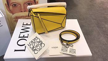 LOEWE | Mini Puzzle Classic Yellow Calfskin Bag - 18x12.5x8cm