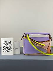 LOEWE | Mini Puzzle Classic Purple/Brown/Blossom Bag - 18x12.5x8cm - 1