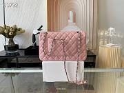 CHANEL | Small Classic Handbag Silver Metal Pink - A01113 - 25.5cm - 4