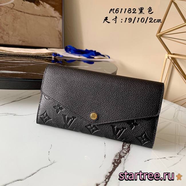 Louis Vuitton | Sarah Black wallet  - M61182 - 19 x 10 x 2 cm - 1