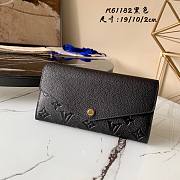 Louis Vuitton | Sarah Black wallet  - M61182 - 19 x 10 x 2 cm - 1