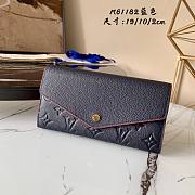 Louis Vuitton | Sarah Navi Blue/ Red wallet  - M62125 - 19 x 10 x 2 cm - 1