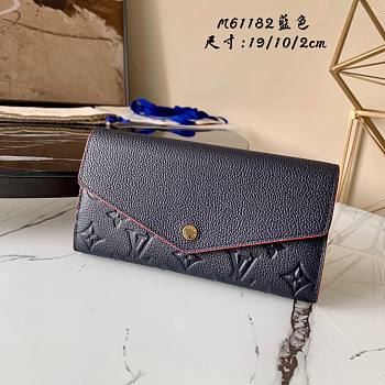 Louis Vuitton | Sarah Navi Blue/ Red wallet  - M62125 - 19 x 10 x 2 cm