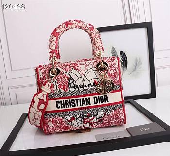 Dior | Medium Lady D-Lite bag - M0565O - 24 x 20 x 13 cm