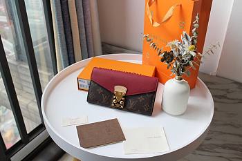 Louis Vuitton | Pallas Wallet Red Wine - M58414 - 19x10cm