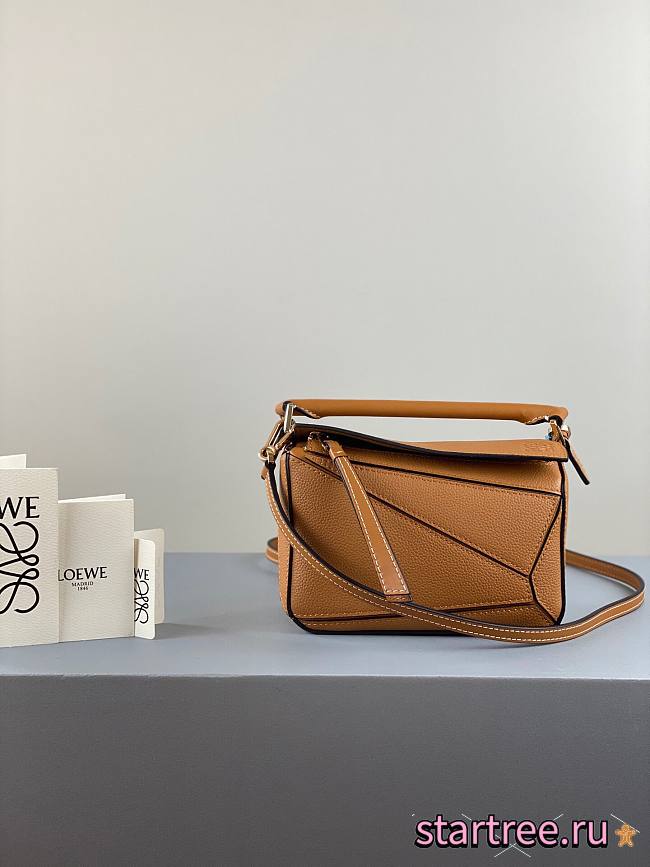 LOEWE | Mini Puzzle bag Light Caramel soft grained calfskin - 18x12.5x8cm - 1