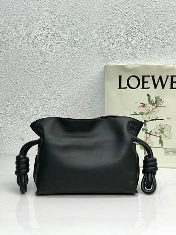 LOEWE | Mini Flamenco Black clutch in nappa calfskin - 22.5x18x9cm